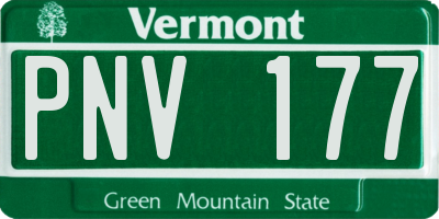 VT license plate PNV177