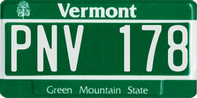 VT license plate PNV178
