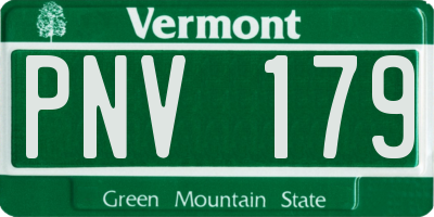 VT license plate PNV179