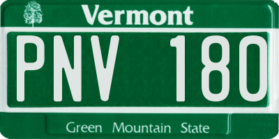 VT license plate PNV180