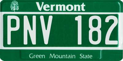 VT license plate PNV182