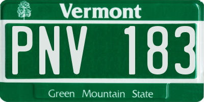 VT license plate PNV183