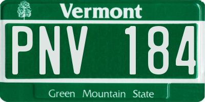 VT license plate PNV184