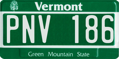 VT license plate PNV186