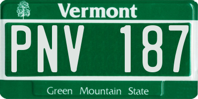 VT license plate PNV187