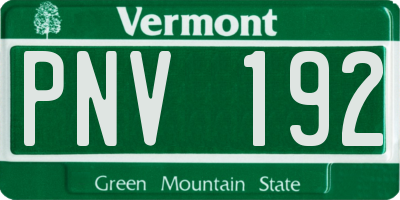 VT license plate PNV192