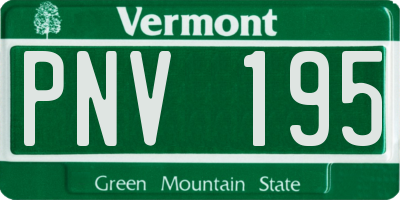 VT license plate PNV195