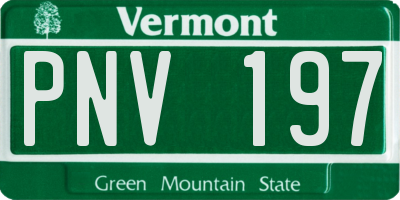 VT license plate PNV197