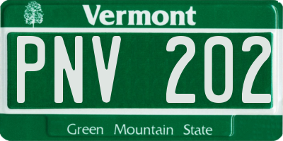 VT license plate PNV202