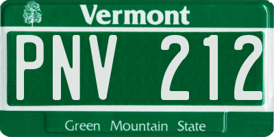 VT license plate PNV212