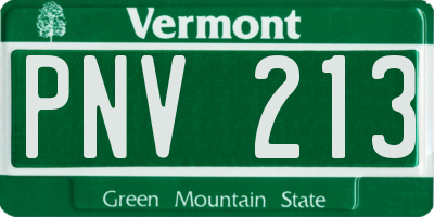 VT license plate PNV213