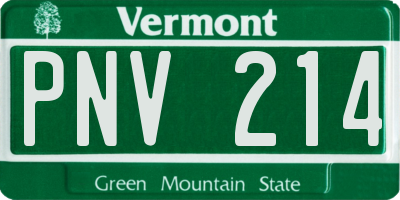 VT license plate PNV214