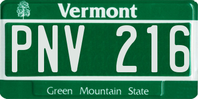 VT license plate PNV216