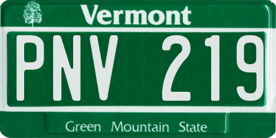 VT license plate PNV219
