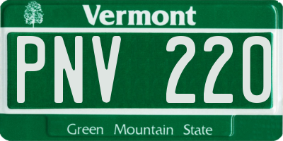 VT license plate PNV220