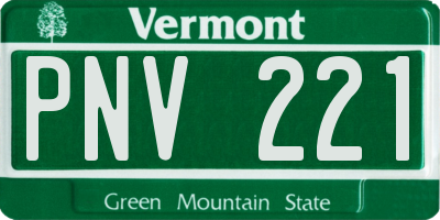 VT license plate PNV221