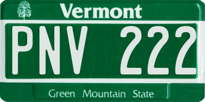 VT license plate PNV222