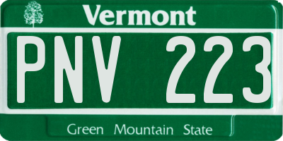 VT license plate PNV223