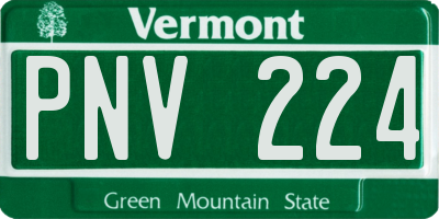 VT license plate PNV224