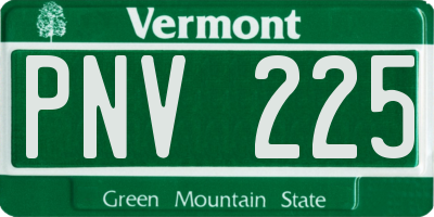 VT license plate PNV225