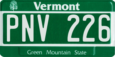 VT license plate PNV226