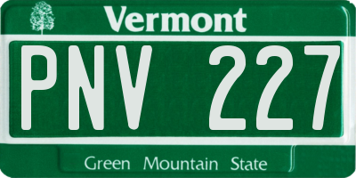 VT license plate PNV227