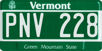 VT license plate PNV228
