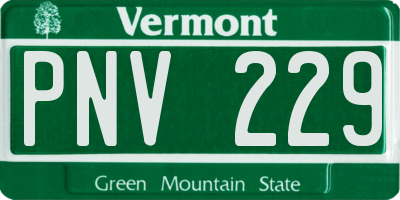 VT license plate PNV229