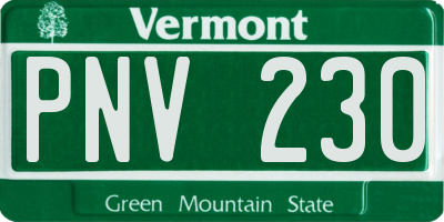 VT license plate PNV230