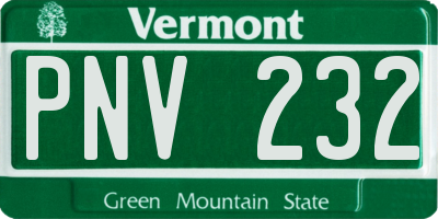 VT license plate PNV232