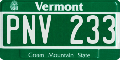 VT license plate PNV233