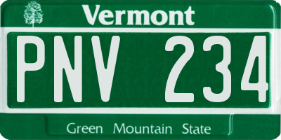 VT license plate PNV234