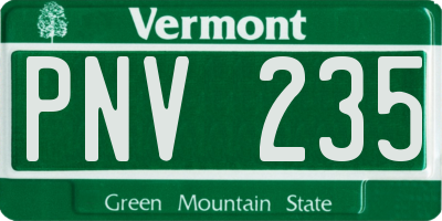 VT license plate PNV235
