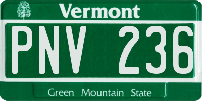 VT license plate PNV236