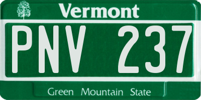 VT license plate PNV237