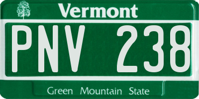 VT license plate PNV238