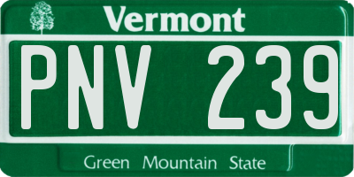 VT license plate PNV239