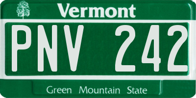 VT license plate PNV242