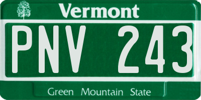 VT license plate PNV243