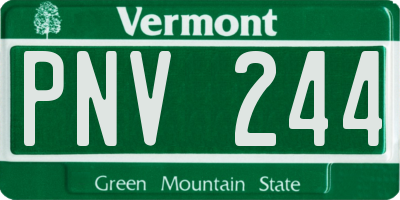 VT license plate PNV244