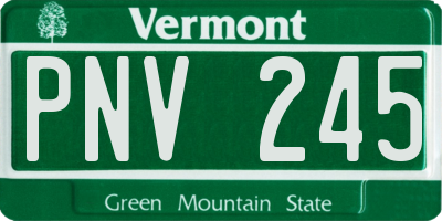 VT license plate PNV245