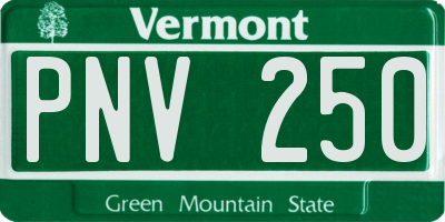 VT license plate PNV250