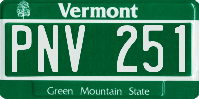 VT license plate PNV251
