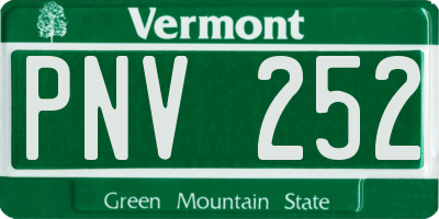 VT license plate PNV252