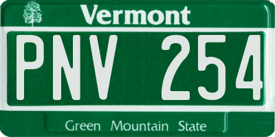 VT license plate PNV254