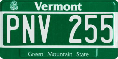 VT license plate PNV255