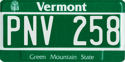 VT license plate PNV258