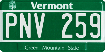 VT license plate PNV259