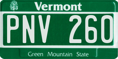 VT license plate PNV260