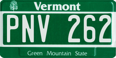 VT license plate PNV262